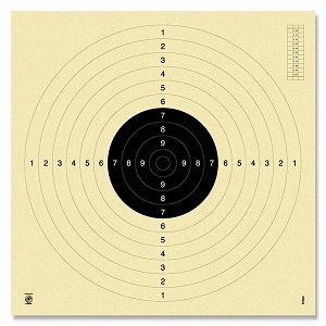 25 metre precision target, also used for 50 m pistol