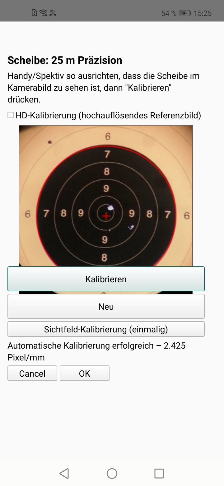 Successful calibration